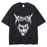 A black, short-sleeved t-shirt with a graphic print of a character's face and the text 'EPIK WRATH'.