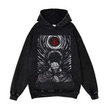 SCHWARZER KAPUZENPULLI „SWORDSMAN“