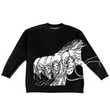 GOTHIC ANIME MÄDCHEN DUNKLER STRICKPULLOVER