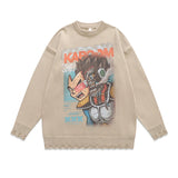 سترة كابوم المحبوكة الممزقة