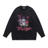 سترة محبوكة ممزقة لطيفة وقوية