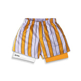 SCHWARZE PERFORMANCE-SHORTS MIT KONTRAST AM BEIN