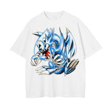 CRIMSON BLUE DRAGON VINTAGE TEE - Pomel