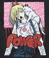 POWER & MEOWY VINTAGE TEE - Pomel