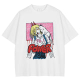 POWER & MEOWY VINTAGE TEE - Pomel