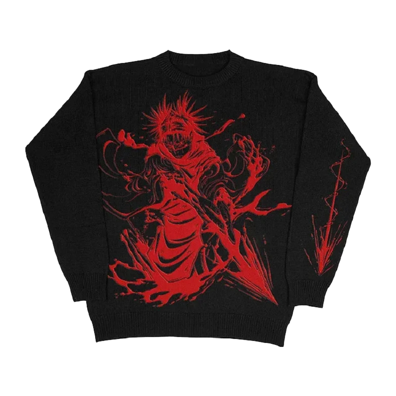 BLOOD MANIPULATION RED KNITTED SWEATER