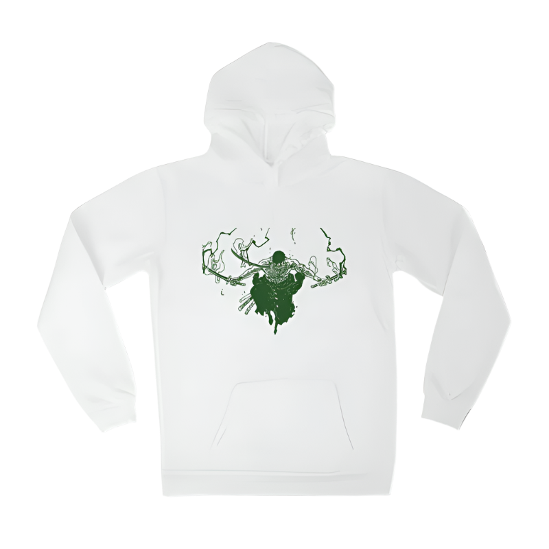 KING OF HELL WHITE GRAPHIC HOODIE