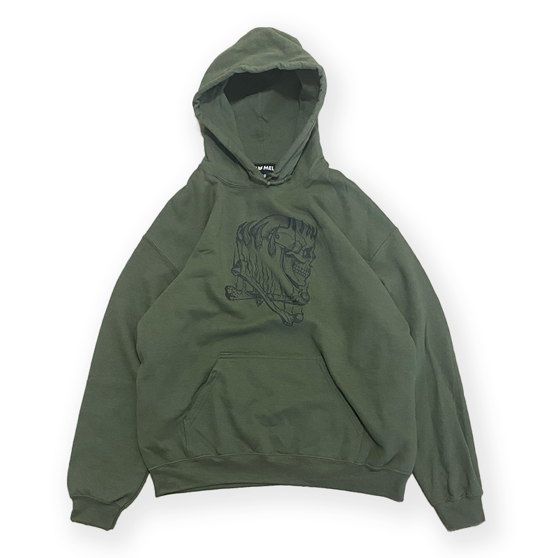 SACRIFICE SKULL MILITARY GREEN HOODIE