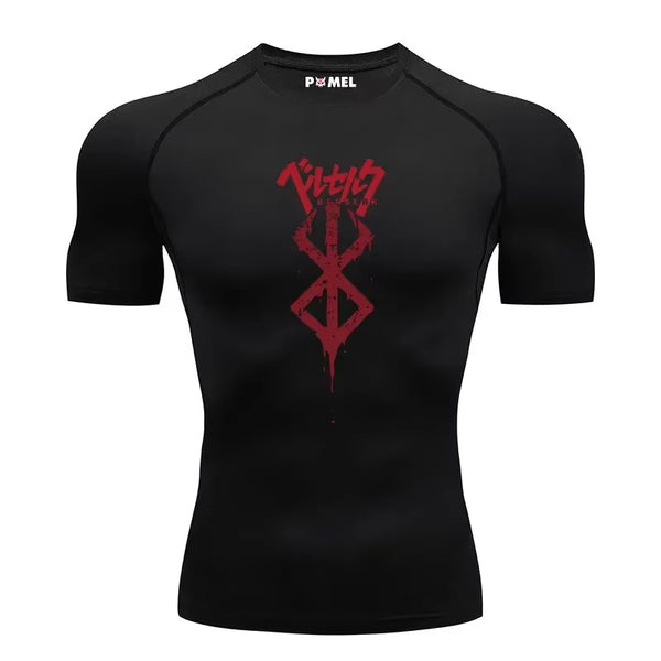 ANGUISHED BLACK COMPRESSION SHORT SLEEVE