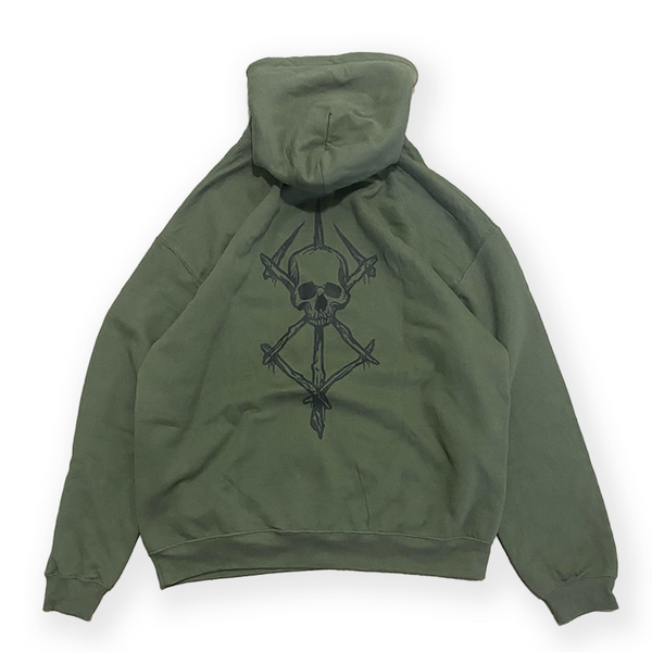 SACRIFICE SKULL MILITARY GREEN HOODIE