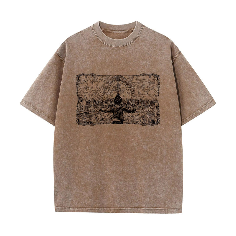 HORIZON ENDS BEIGE VINTAGE TEE