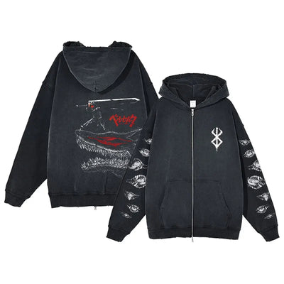 DARKNESS BEAST VINTAGE ZIP HOODIE