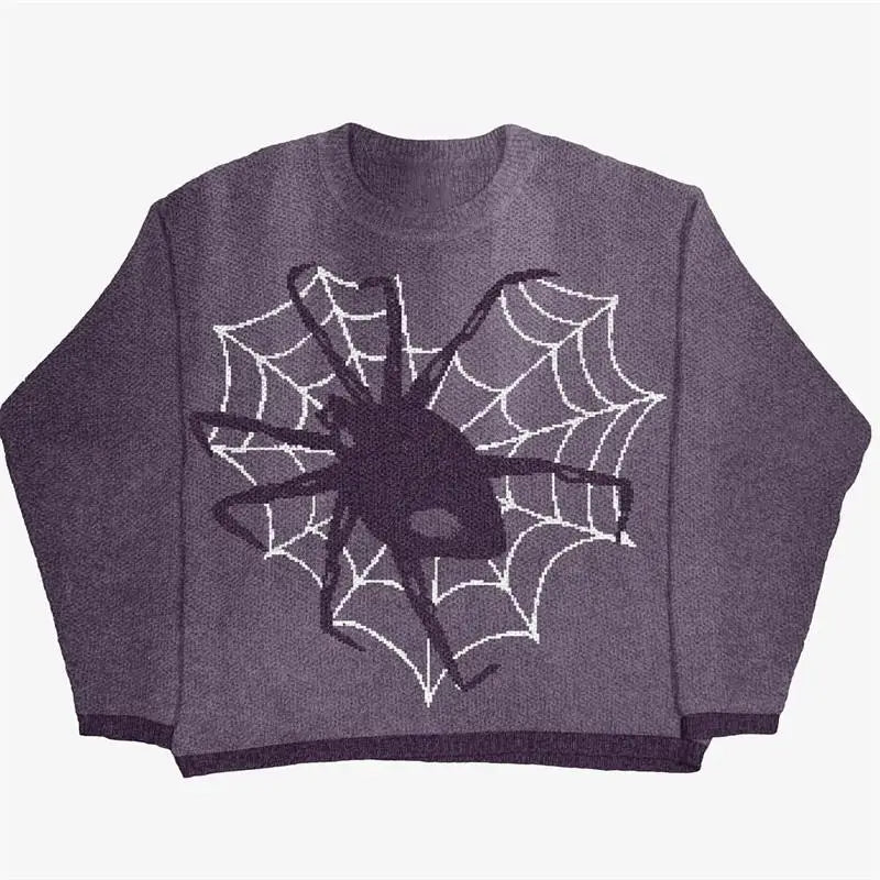 SPIDER WEB MAUVE KNITTED SWEATER