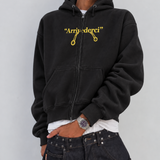 ARRIVIDERCI BLACK ZIP UP HOODIE