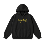 ARRIVIDERCI BLACK ZIP UP HOODIE