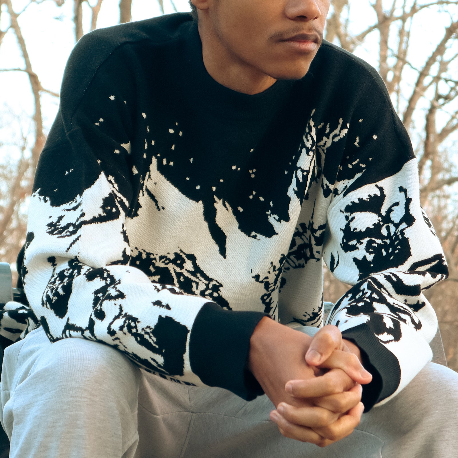 SKELETON FLAMES KNITTED SWEATER – Pomel