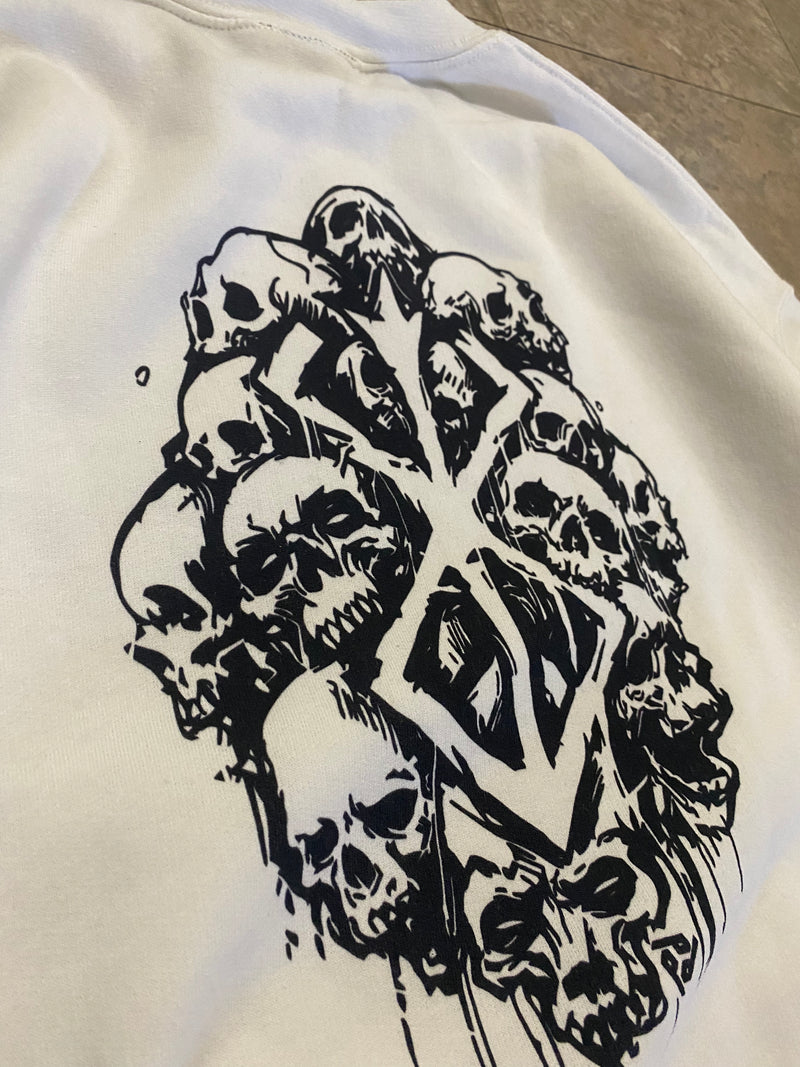 SACRIFICIAL SKULLS WHITE SWEATSHIRT