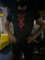 SCHWARZES SWORDSMAN-KOMPRESSIONSSHIRT MIT KURZEN ÄRMELN