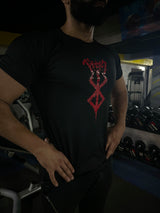 SCHWARZES SWORDSMAN-KOMPRESSIONSSHIRT MIT KURZEN ÄRMELN