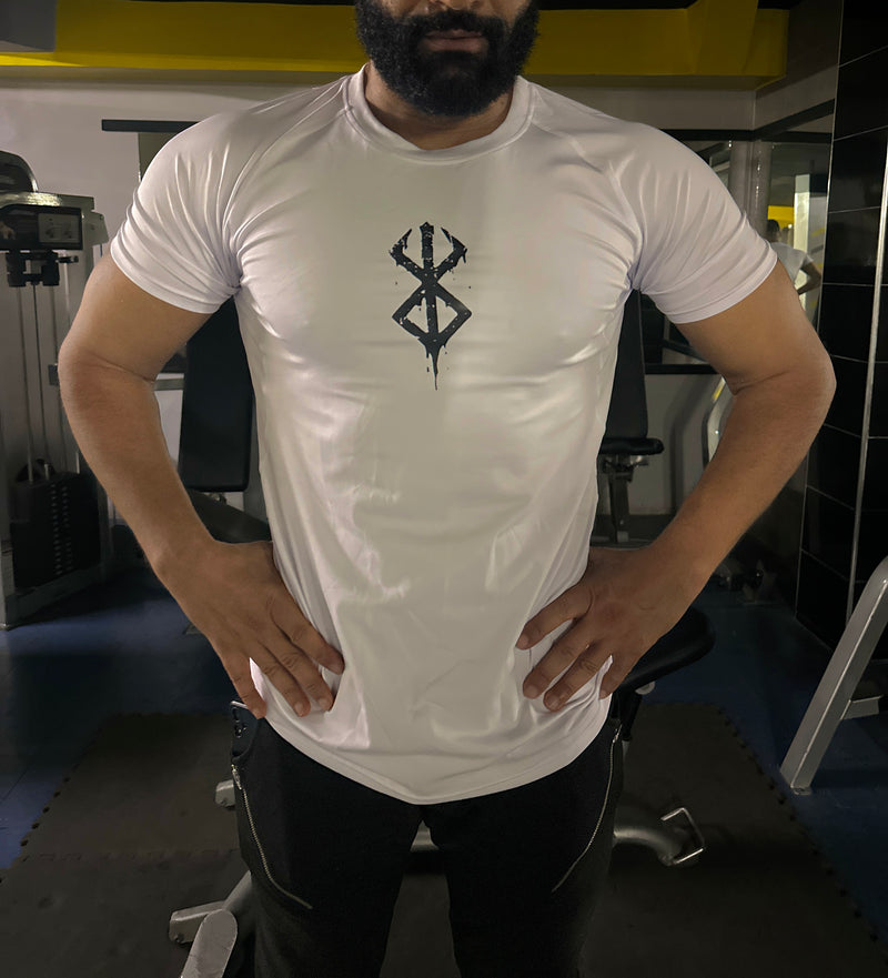 SCHWARZES SWORDSMAN-KOMPRESSIONSSHIRT MIT KURZEN ÄRMELN