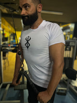 SCHWARZES SWORDSMAN-KOMPRESSIONSSHIRT MIT KURZEN ÄRMELN