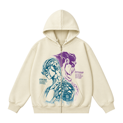 STAR STONE APRICOT ZIP UP HOODIE