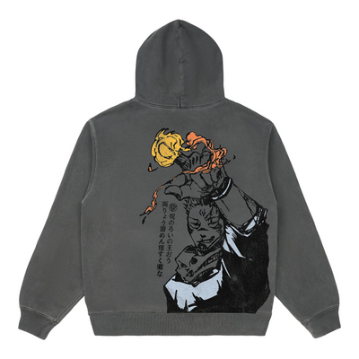 CURSED FLAMES CHARCOAL HOODIE