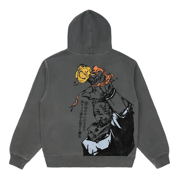 CURSED FLAMES CHARCOAL HOODIE