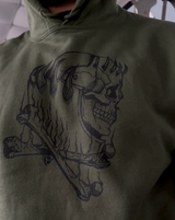 VINTAGE-KAPUZENPULLI MIT TOTENKOPF