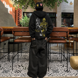 ARRIVIDERCI BLACK ZIP UP HOODIE