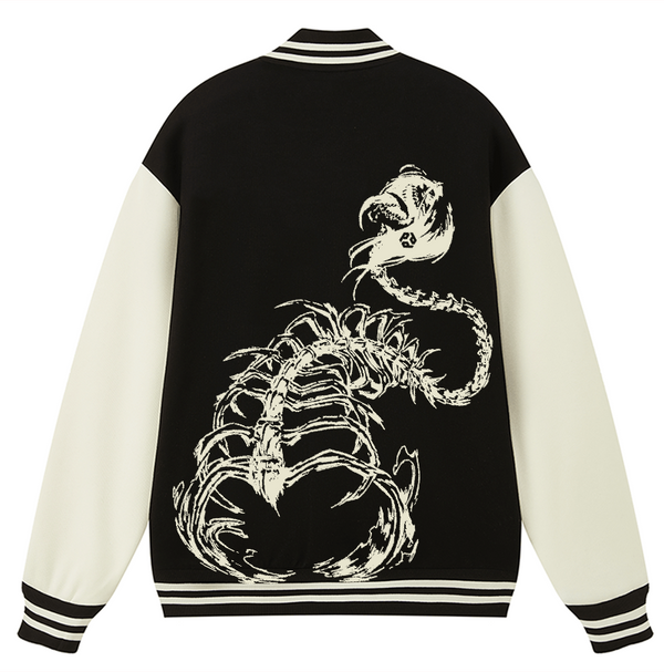 CENTIPEDE BLACK - BASEBALL VARSITY JACKET