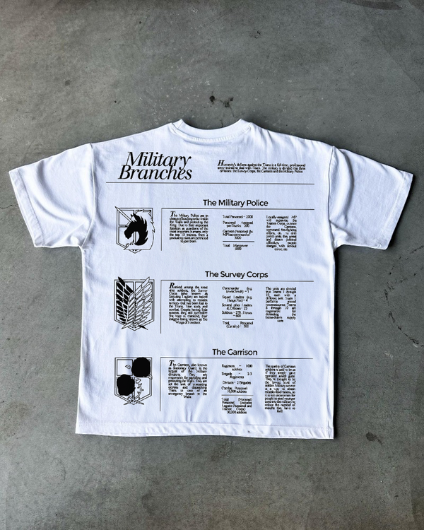 MILITARY BRANCHES WHITE TEE