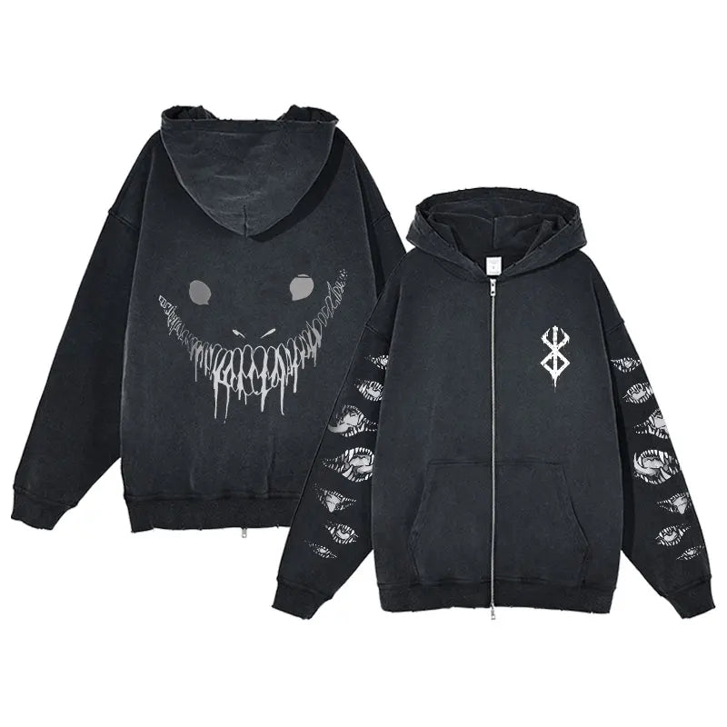 DEMONIC SMILE VINTAGE ZIPPER JACKET