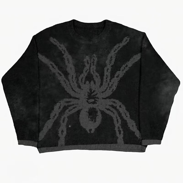SPIDER BLACK KNITTED SWEATER
