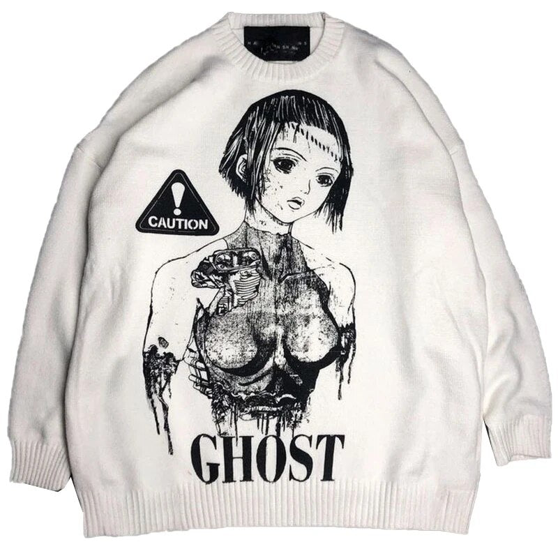 GHOST ALERT KNITTED SWEATER
