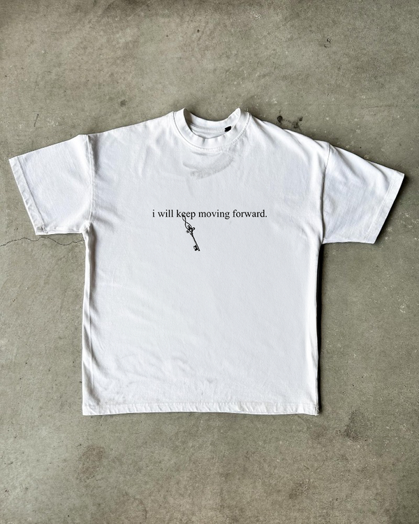 MOVING FORWARD WHITE TEE