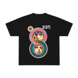 SCHWARZES SCHWERTKÄMPFER-ZEICHNUNGST-T-SHIRT