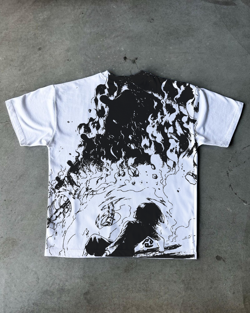 RUMBLING ASHES WHITE TEE