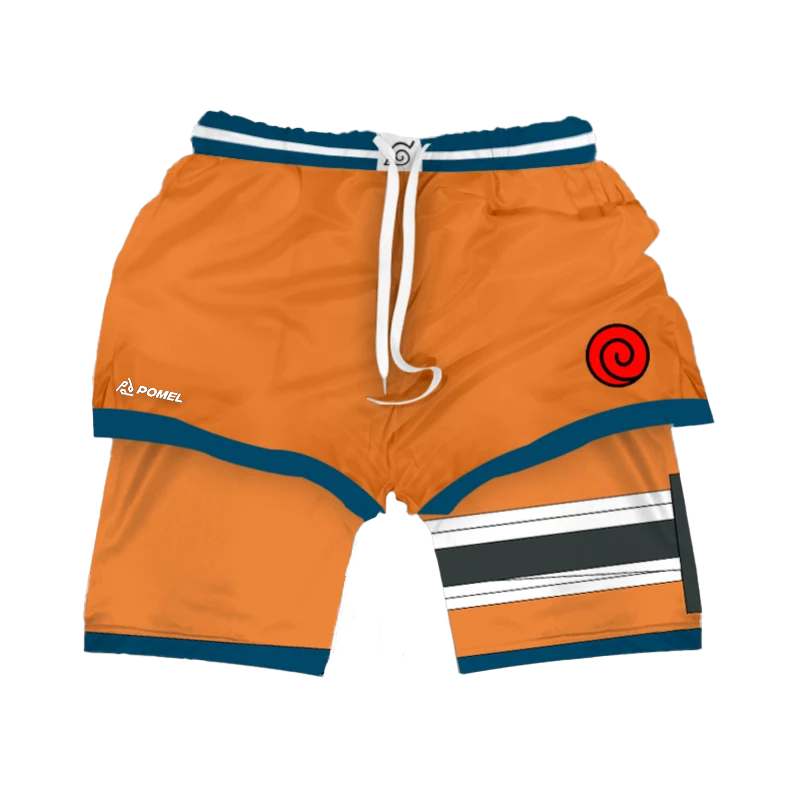 HIDDEN LEAF ORANGE PERFORMANCE SHORTS