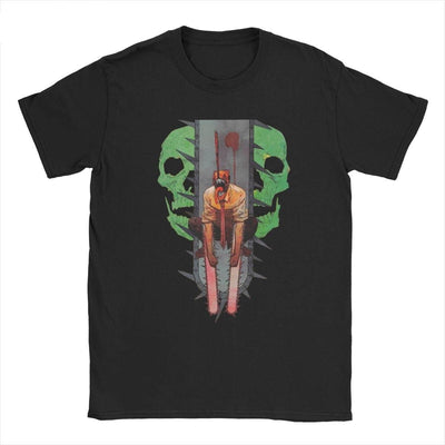 CHAINSAW MAN SKULL BLACK TEE - Pomel