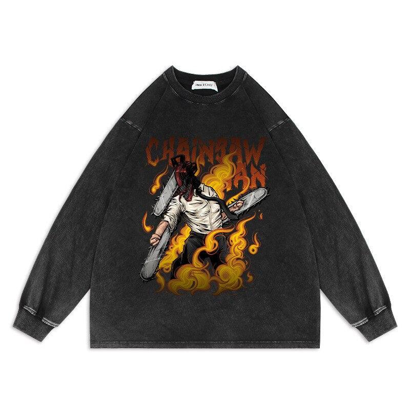 FLAME CHAINSAW VINTAGE SWEATER - Pomel